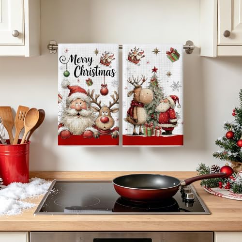 Christmas Kitchen Towels Set of 2 - Christmas Kitchen Decor