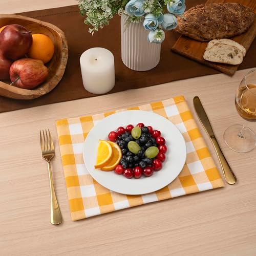 Blue Needles Gingham Buffalo Plaid Cotton Dinner Napkins Set of 12-18"x18"