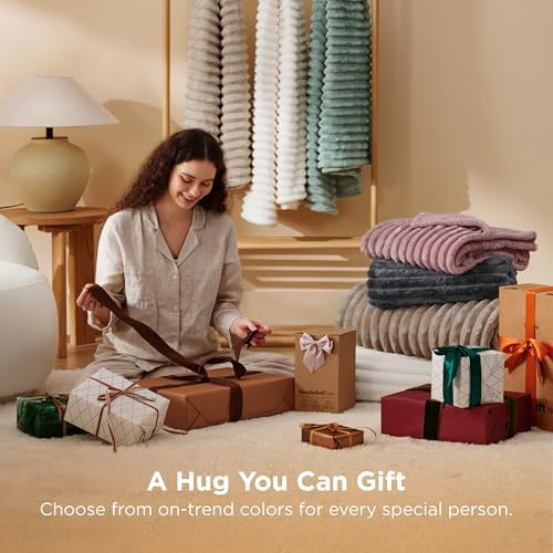 Bedsure GentleSoft Blankets Queen Size for Bed - Cozy Soft Sofa Couch Cover Blankets for Women, Cute Large Bedding
