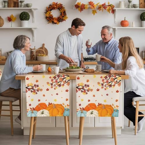 Fall Chair Covers Set of 6 Harvest Pumpkin Chair Slipcover Protector Removable Stretch Chair Covers Autumn Maple Leave Thanksgiving Chair Back Covers for Dining Chairs Kitchen Holiday Party Decor