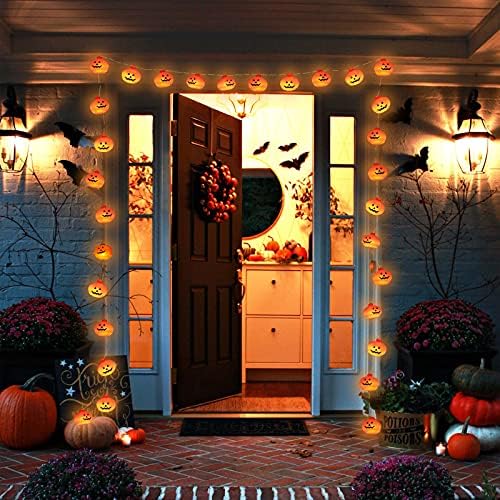 Runleo Halloween Lights Battery Operated, Pumpkin String Light Decorations