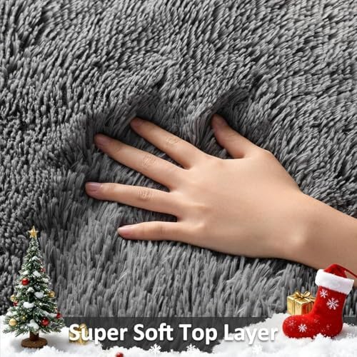 Ophanie Runner Rug for Hallway,2x7 Washable Non-Slip Fluffy Soft Bedside Rugs,Bedroom Living Room Shaggy Carpet for