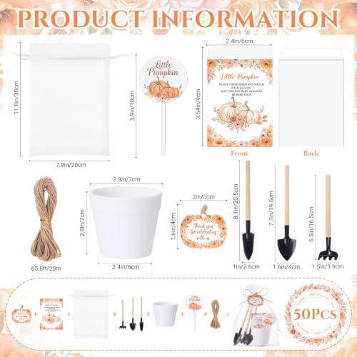 Amyhill 50 Sets Little Pumpkin Baby Shower Favors for Guests Bulk
