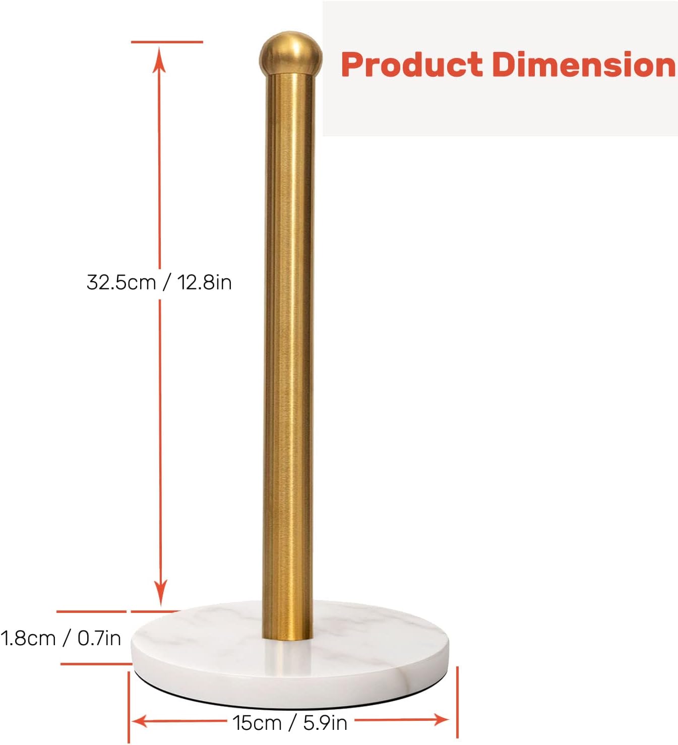 Heavy Weighted Paper Towel Holder, Easy One-Handed Design for Kitchen Stand Paper Towel Dispenser, Sturdy Base for