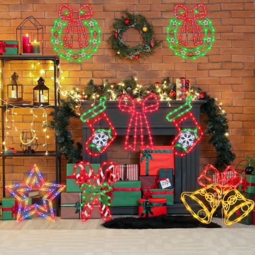 TRWYMZ 16" Christmas Window Silhouette Lights Decorations