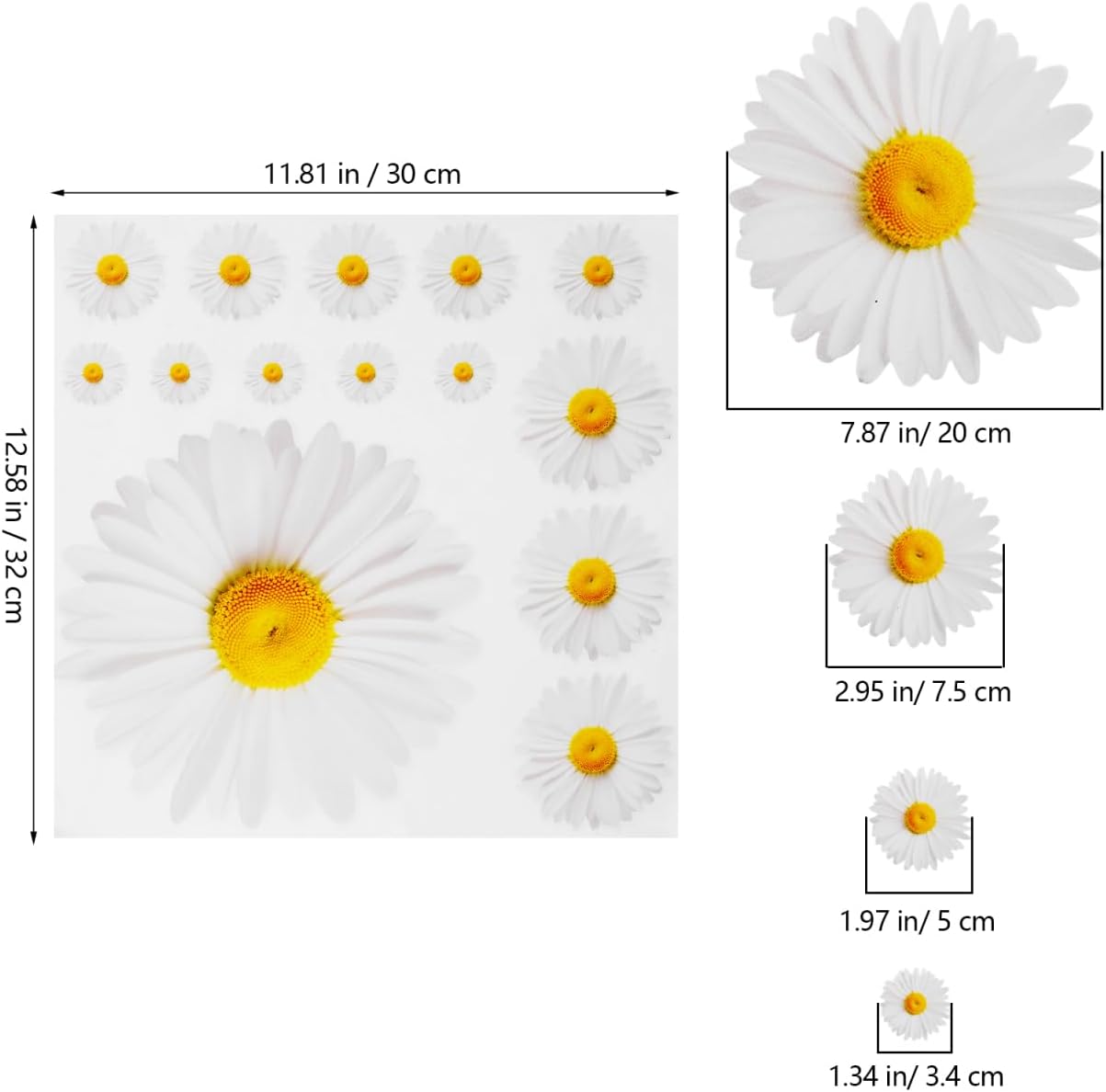 Daisy Wall Stickers Removable Flower Decal