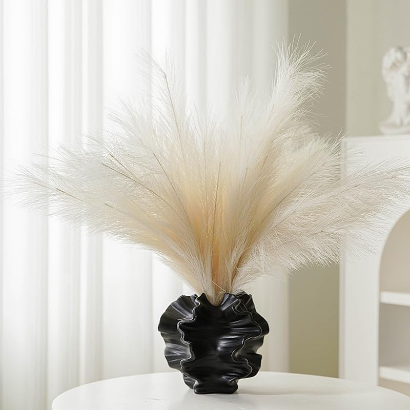 Modern Art Ceramic Coral Flower Vase Home and Office Decoration Sculpture Work Bohemian / Black
