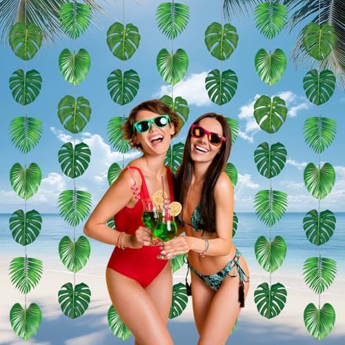 Xinnun Hawaiian Garlands Tropical Rainforest Palm Leaves Decorations