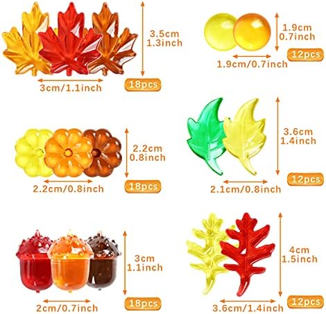 Fall Vase Filler Bin, Mini Acrylic Table Scatter, 90pcs