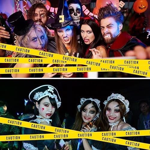 1.9inch x 82Feet Halloween Decorations Caution Tape Roll Halloween Caution Tape Halloween Tape Scary Warning Tape for Halloween Party Decorations Indoor Outdoor
