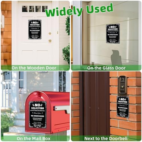 No Soliciting & No Trespassing Chic Metal Signs for Yard