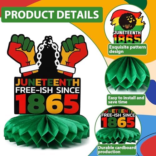 Juneteenth Decorations, Free-ish Since 1865 Honeycomb Centerpiece
