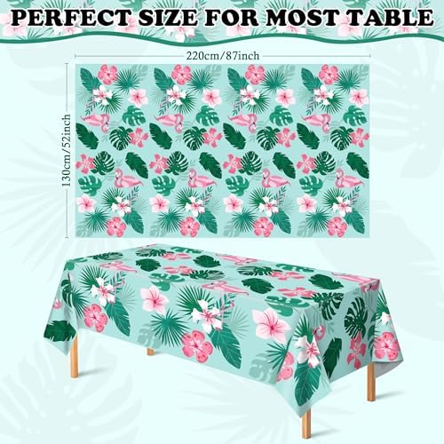 OHOME Luau Party Decorations - Plastic Tablecloth for Tropical Party Decorations | Love Island Hawaiian Themed Palm Leaves Summer Beach Favors Supplies,2 Pack