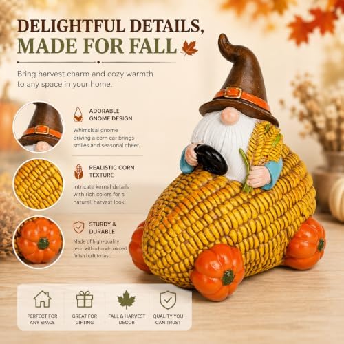 Topadorn Fall Gnome Figurine, Thanksgiving Harvest Table Decor