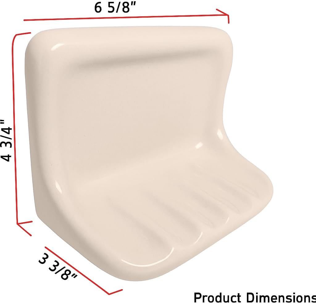 Bone Almond Ceramic Soap Dish Holder