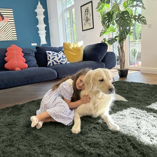 OLANLY 2x8 Machine Washable Runner Rugs for Hallway, Soft Fluffy Shaggy Bedside Rugs for Bedroom, Living Room, Indoor