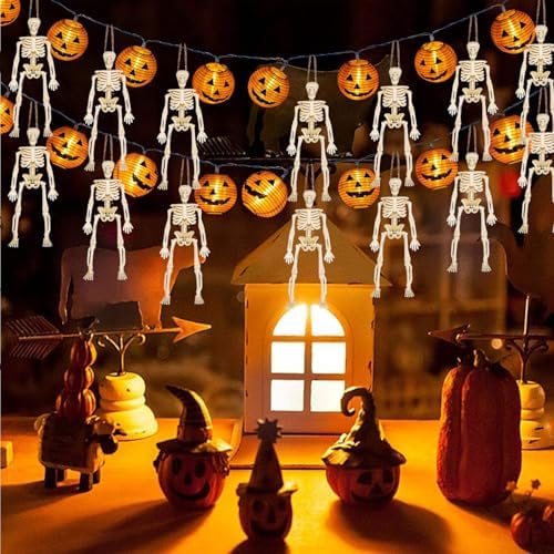 Mini Skeleton Figurines 8 Pcs Plastic Small Skeleton Halloween Decoration