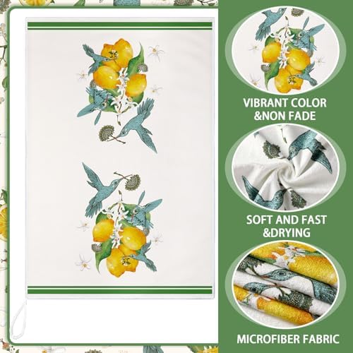 Sratte 6 Pcs Vintage Butterfly Kitchen Towels Fall Dish Towels, 24x16 Inch