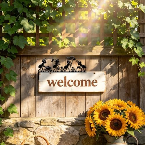 CUTHOLLOW Hardworking Ants Door Topper Sign Metal Wall Art Decor