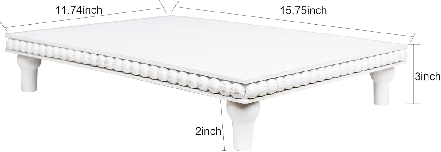 Rustic Tiered Tray Decor for Coffee Bar / White
