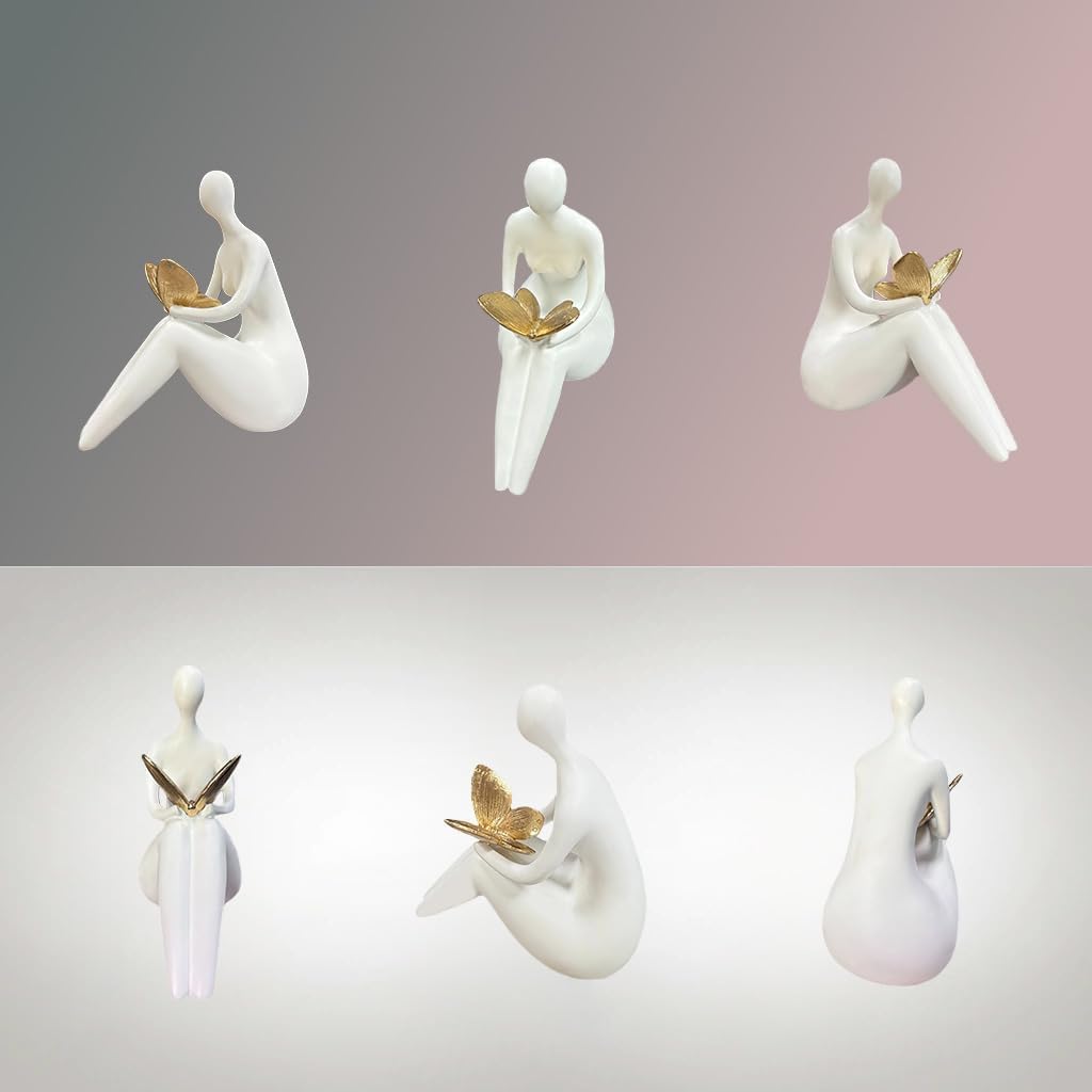 Abstract Sitting Figurine / W2 / White