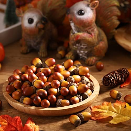 TOPZEA 150 Pack Artificial Acorns, Simulation Small Acorn with Natural Caps, Lifelike Fake Acorn Prop Table Vase Bowl Fillers, Festival Decor for Fall, Thanksgiving, Christmas, Crafts Supplies
