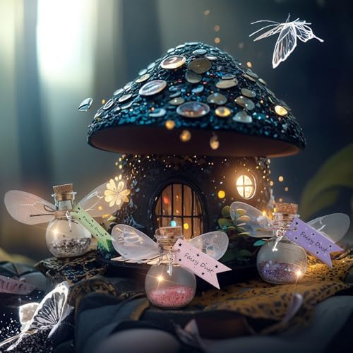 Jinei 262 Pieces Mystery Potion Craft Kit with 36 Magic Witch Potion Bottles Fairy Wing DIY Magic Fairy Bottle Set for Halloween Decorations Birthday Creative Gift Filling Supplies