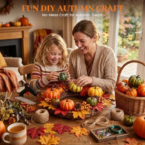 FUTUREPLUSX 38 PCS Assorted Artificial Pumpkin Set, 8 PCS Stacking Pumpkins