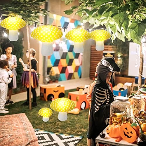 Windspeed 4Pcs Mushroom Shaped Paper Lanterns 8 &12 Inch Mushroom Lanterns