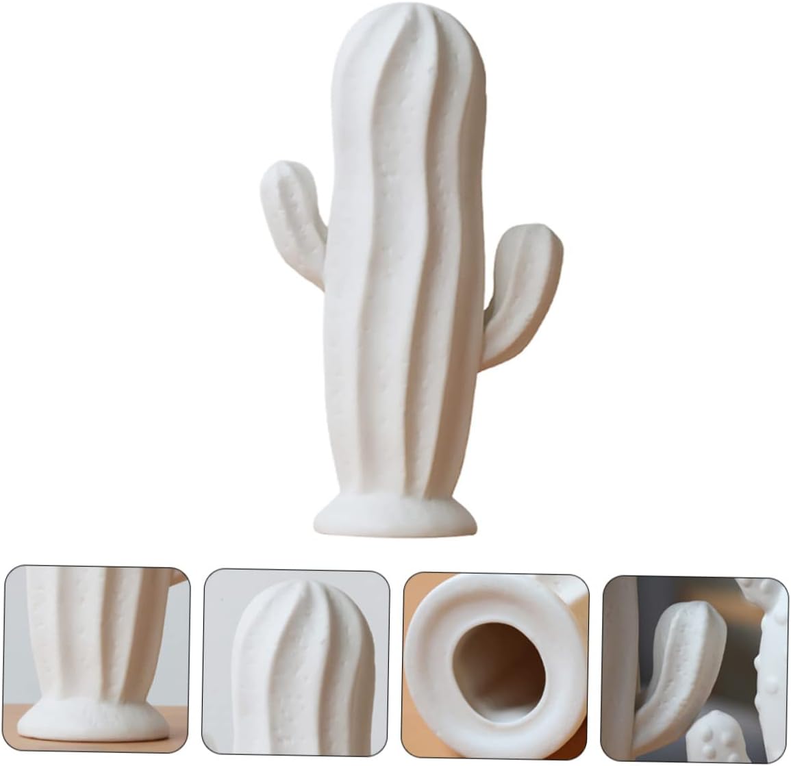 Ceramic Cactus Figurine Minimalist Cactus Statue Porcelian Collectible Art Sculpture Jewelry Holder