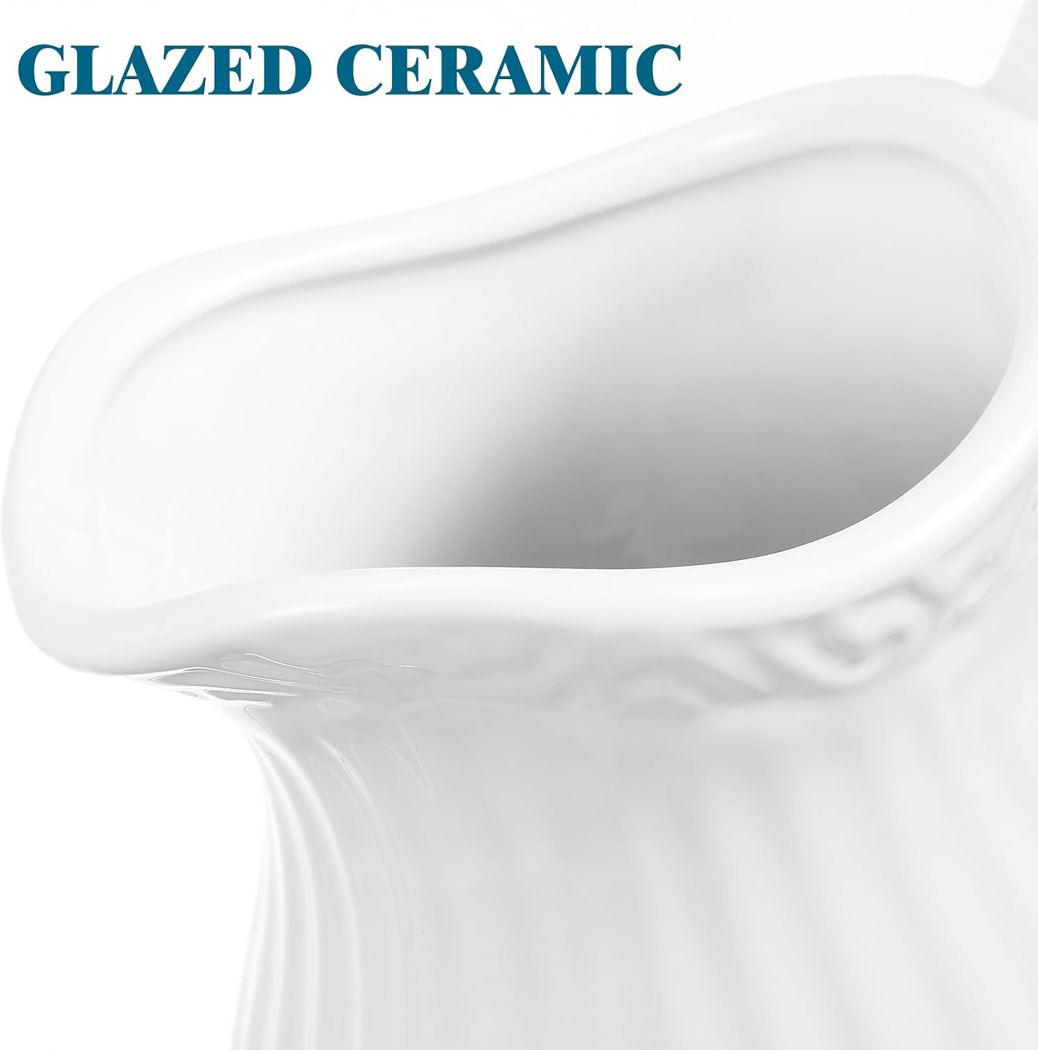 Ceramic Pitcher Vase Striped Porcelain Flower Pot Decorative Dried Flower Vase / 7.87 x 6.69 x 3.14