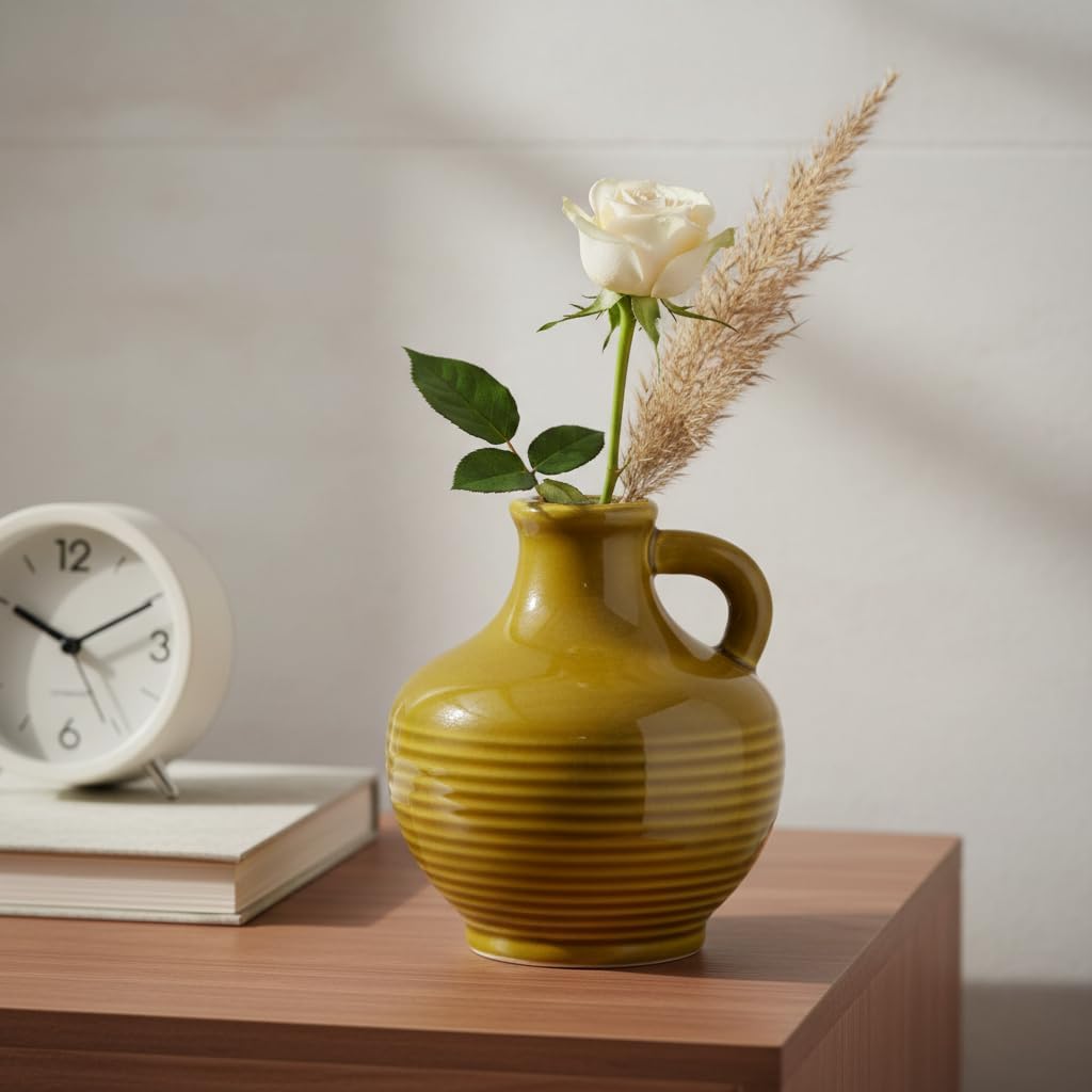 Brown Ceramic Vase / 6 Inch / Brown - 6
