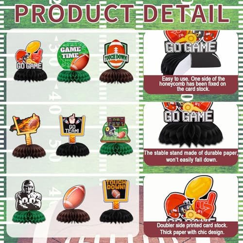 Football Party Decorations,Football Table Centerpieces Honeycomb