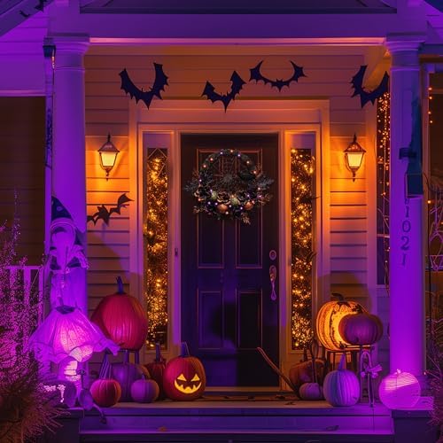 Valery Madelyn 24" Pre-Lit Halloween Wreath for Front Door Decor