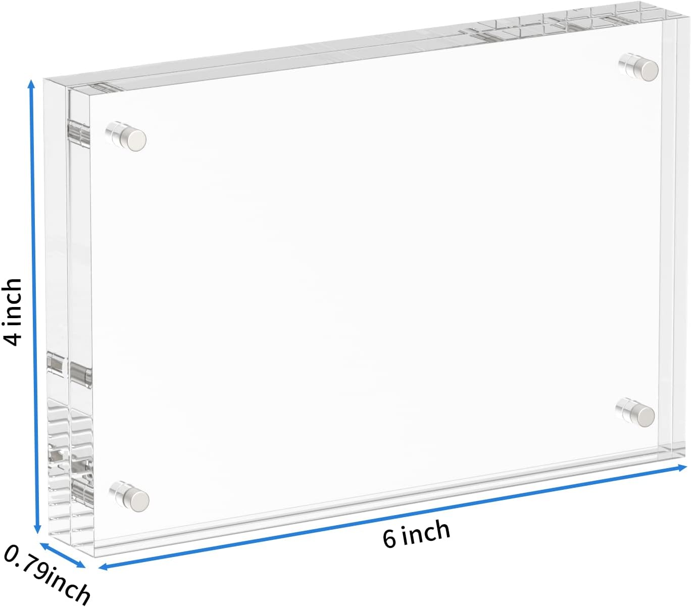 NIUBEE 4x6 Acrylic Photo Frames 5 Pack, Clear Desktop Double Sided Magnetic Picture Display