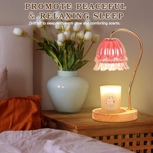 Funistree Flower Candle Warmer Lamp with Timer, Dimmable Candle Lamp Warmer, Christmas Birthday Gifts for Women Mom