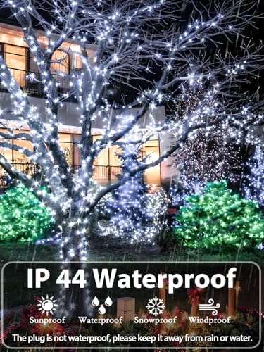 Extendable Christmas String Lights Indoor Outdoor 75.8FT 200 LED Cool White
