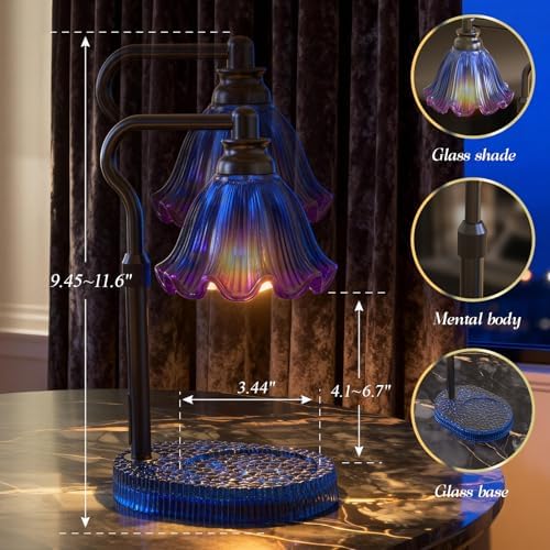 Flower Candle Warmer Lamp with Timer & 4-Level Dimmer, Adjustable Height