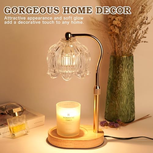 Funistree Flower Candle Warmer Lamp with Timer, Dimmable Candle Lamp Warmer, Christmas Birthday Gifts for Women Mom