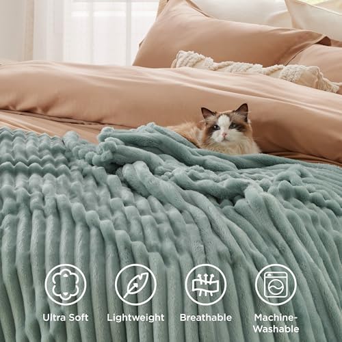 Bedsure Soft Sage Green Throw Blanket for Couch Decor Gifts 50"x70"