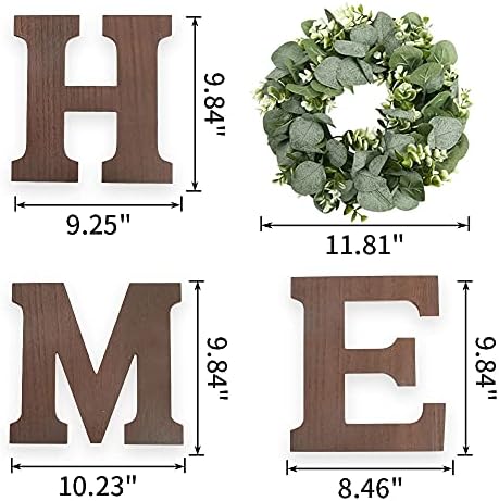 Pinkpum Wood Home Sign with Eucalyptus Wreath for O Home Decor Wall Decor