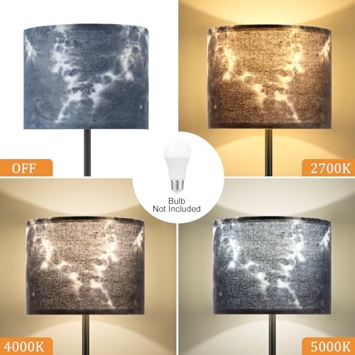 Ambimall 60'' Modern Floor Lamp with Shade, Tall Lamps for Living Room, Bedroom, Office, Dining Room, Hand-Dyed Blue