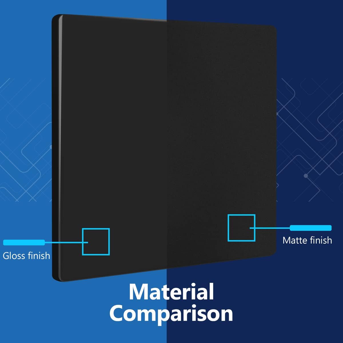 LIDER Double Blank Wall Plate, Screwless Design, Midsize, 2-Gang, 10-Pack | Temperature And Impact Resistant, Matte