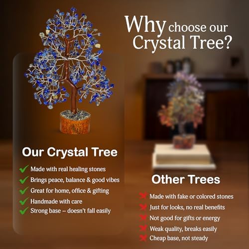 YATSKIA Lapis Lazuli Crystal Tree of Life | Crystal and Healing Stone Decor | Birthday Gifts for Women | Home Decor