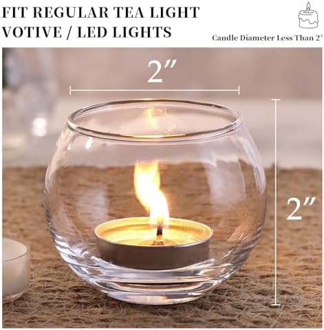 Volens 24PCS Clear Votive Candle Holders for Table Centerpieces