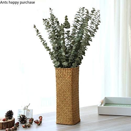 Seaweed Weave Basket Pastoral Rattan Vase Bamboo Weaving Room Flower Arranger / A / Natural