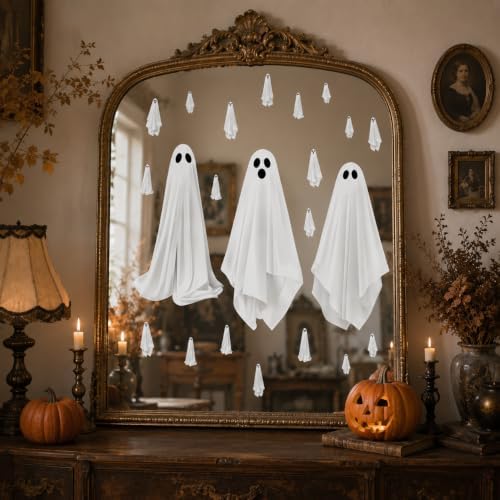 Halloween White Ghost Window Mirror Clings Decal Decorations Large 35.5''