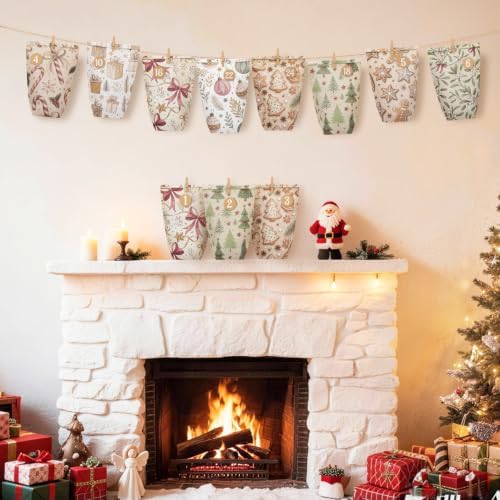 24 Christmas Advent Calendar to Fill, DIY Advent Calendar Gift Bags