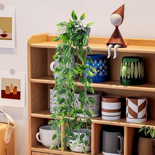 Der Rose Small Fake Hanging Plant Artificial Pea Pod for Wall Decor Indoor