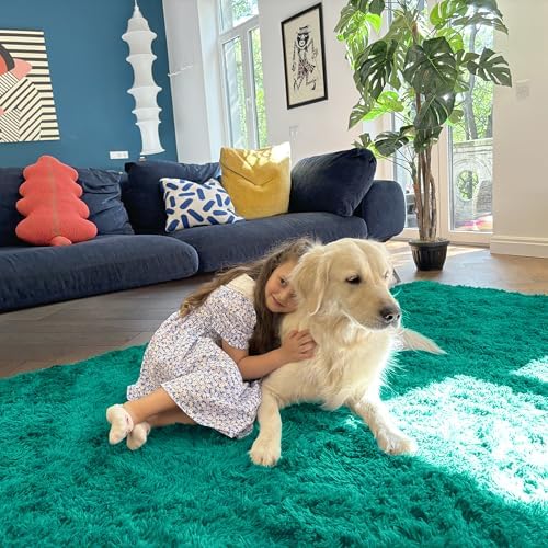 OLANLY 2x4 Machine Washable Runner Rugs for Hallway, Soft Fluffy Shaggy Bedside Rugs for Bedroom, Living Room, Indoor